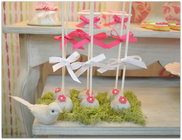 Spring Storefront dessert table cake pops by BistrotChic