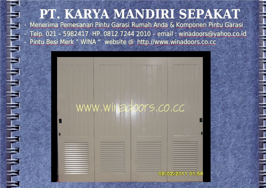  PINTU GARASI MERK WINA PINTU BESI WINA TIPE MINIMALIS