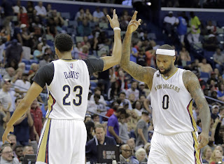 Anthony Davis and DeMarcus Cousins High Five