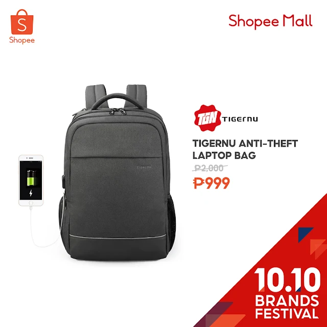 Tigernu Anti-Theft Laptop Bag at 50% Off on Shopee’s 10.10 Brands Festival