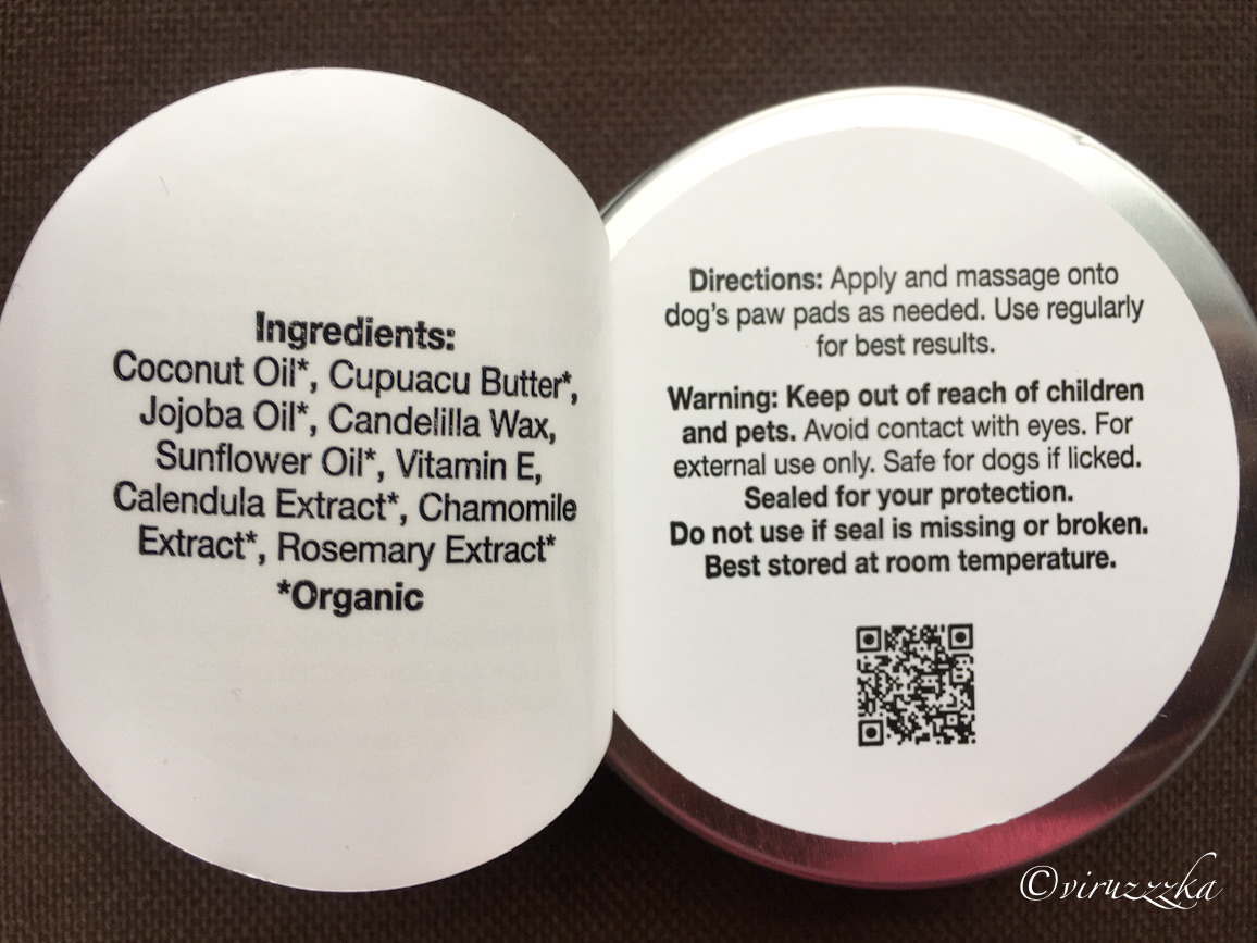 Charlie & Frank Dog Paw Balm iHerb Review Ingredients