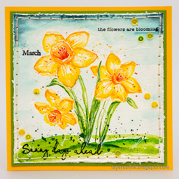 Layers of ink - Watercolor Daffodils Tutorial by Anna-Karin Evaldsson.