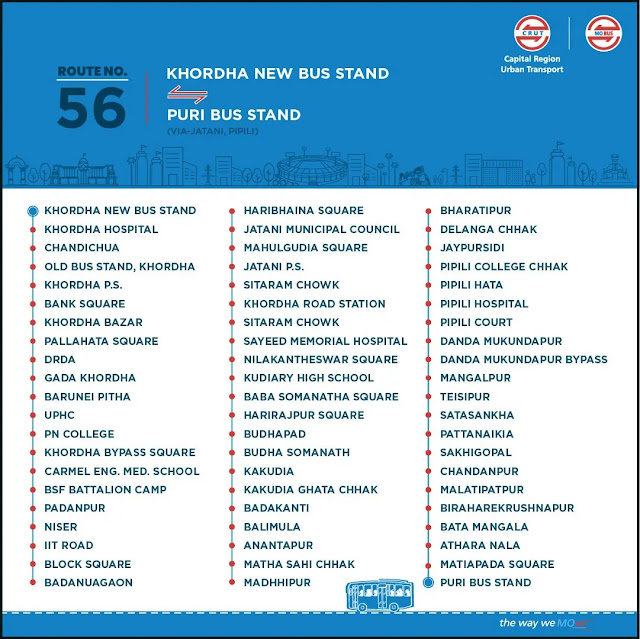 Mo bus  Route Map 56 khorda puri via jatani pipili