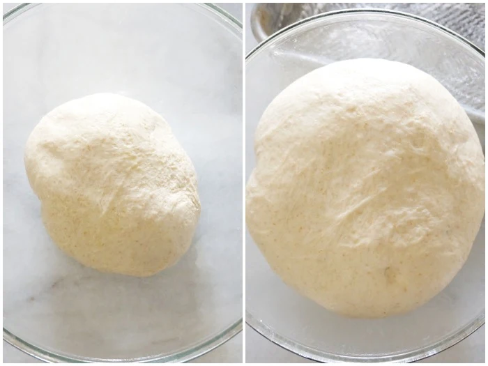 dough before and after rising