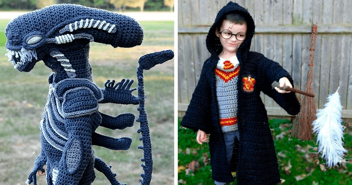 Amazing Mom Crochets Full Body Halloween Costumes For Her Children