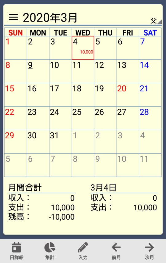 1月31日にチャージした10,000円は銀行口座から引き落とされるのは3月4日