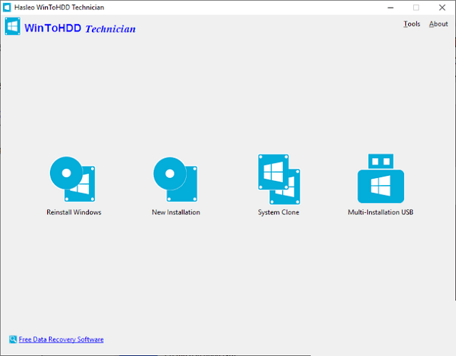 Tải về WinToHDD 5.0 Technician – Cài Windows trực tiếp trên ổ cứng