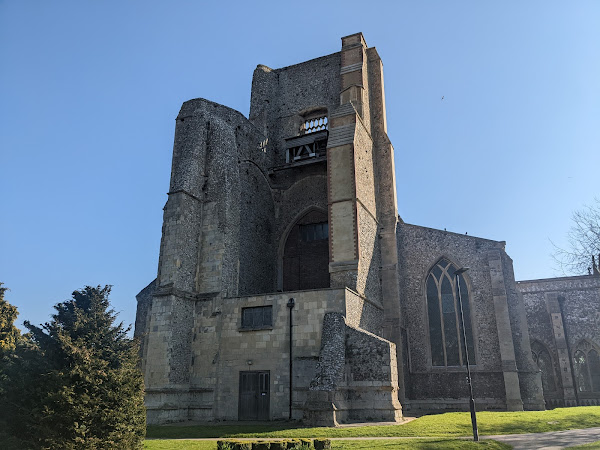 The collapsed tower of St Nicholas Church