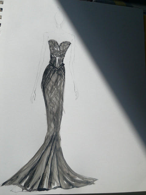 Making of a fashion illustration: Illustrating Zuhair Murad Couture Dress