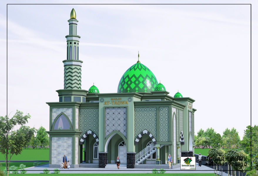 20 Cat Pagar Masjid  Inspirasi Terkini 