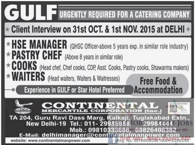 Catering company jobs for Gulf