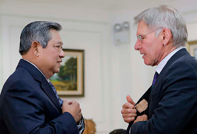 Harrison Ford and SBY, Harrison Ford interview Indonesian president