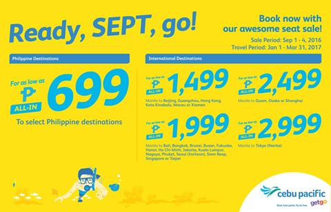 Cebu Pacific Seat Sale Promo 2017