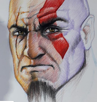 Argentina Game Show - Ilustración de Kratos por Claudio Aboy