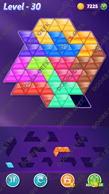 Block! Triangle Puzzle 11 Mania Level 30 Solution, Cheats, Walkthrough for Android, iPhone, iPad and iPod