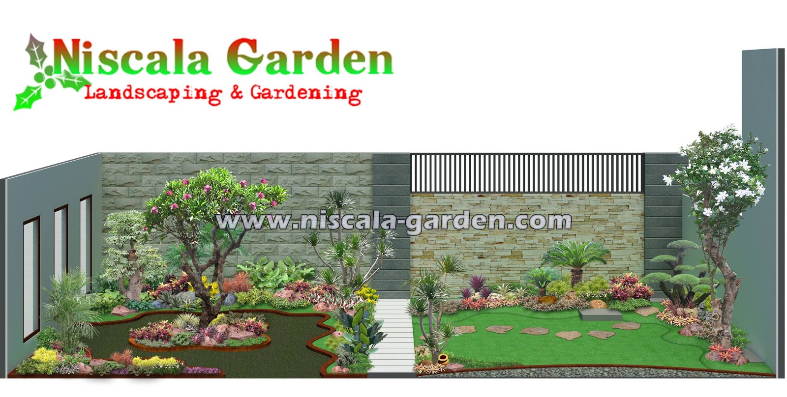 DESAIN TAMAN BELAKANG RUMAH NISCALA GARDEN Tukang Taman Surabaya