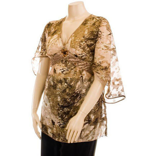 Kaelyn Max Women's Plus Size Empire Waist Gemstone Blouse