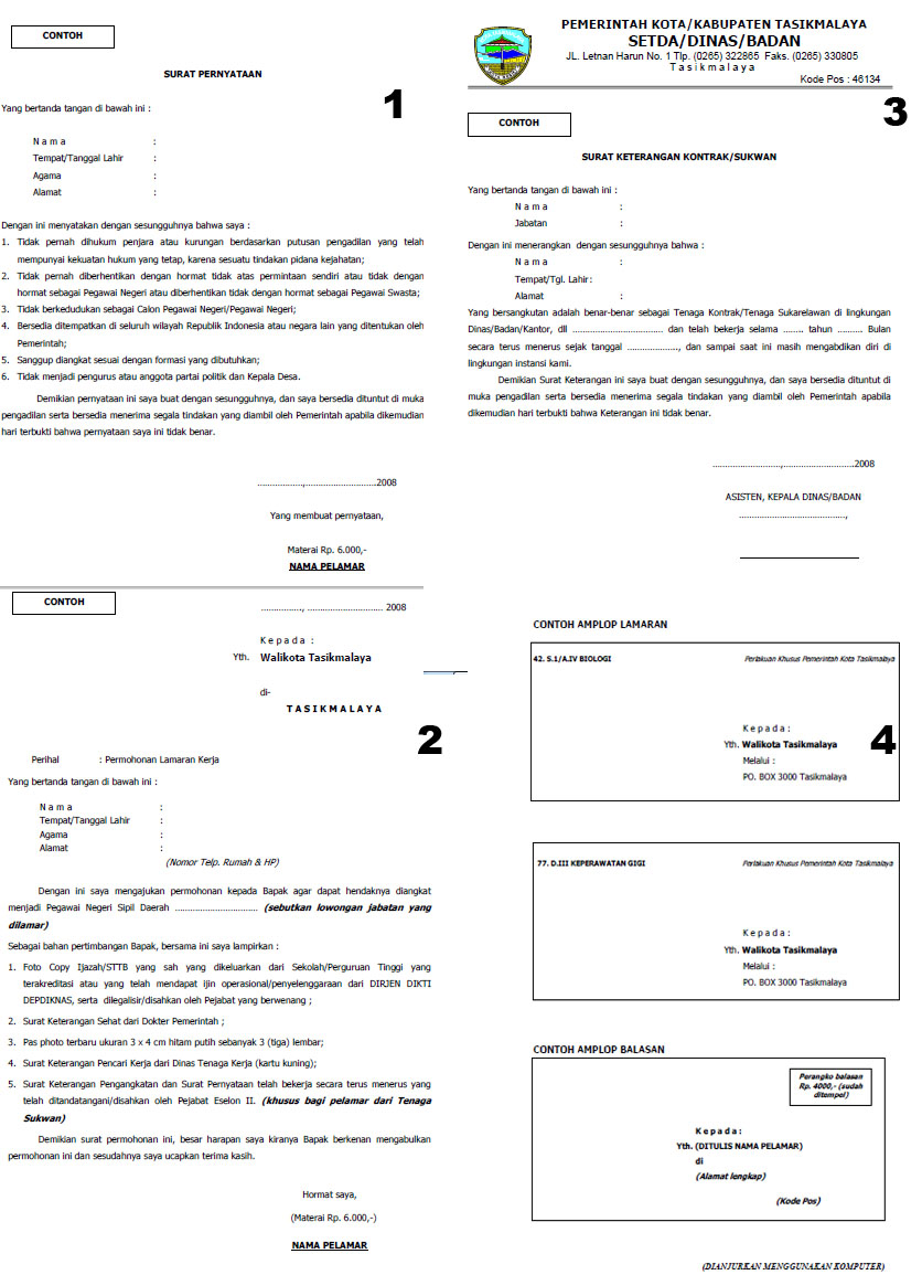 Kunci Sukses: Contoh Surat Lamaran pemerintahan kota dan kabupaten