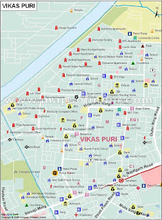 MAP of Vikaspuri New Delhi 