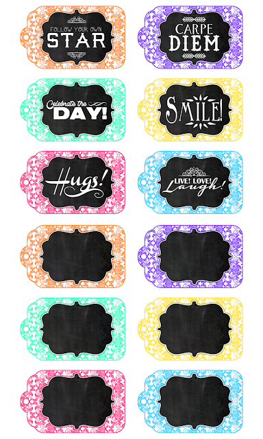 Free Printable Blackboard Style  Labels. 