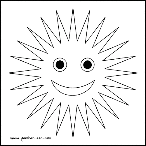  Gambar  Mewarnai Matahari Sederhana BELAJAR MEWARNAI
