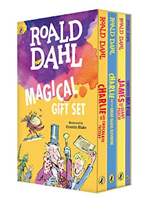 Roald Dahl Magical Gift Set (4 Books): Charlie and the Chocolate Factory, James and the Giant Peach, Fantastic Mr. Fox, Charlie and the Great Glass Elevator