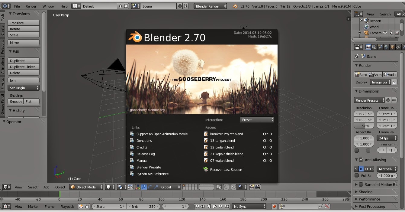 Mengenal User Interface pada Blender 3D ~ Dunia Desain Grafis