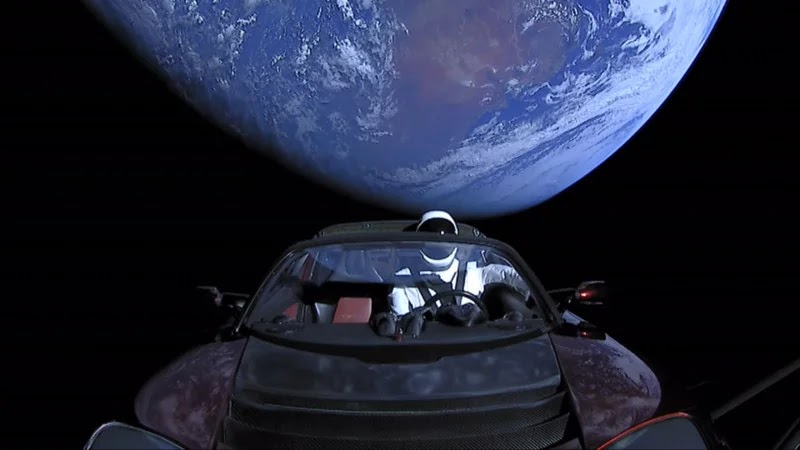 Breathtaking Pictures Of Tesla Car Flying Through Space