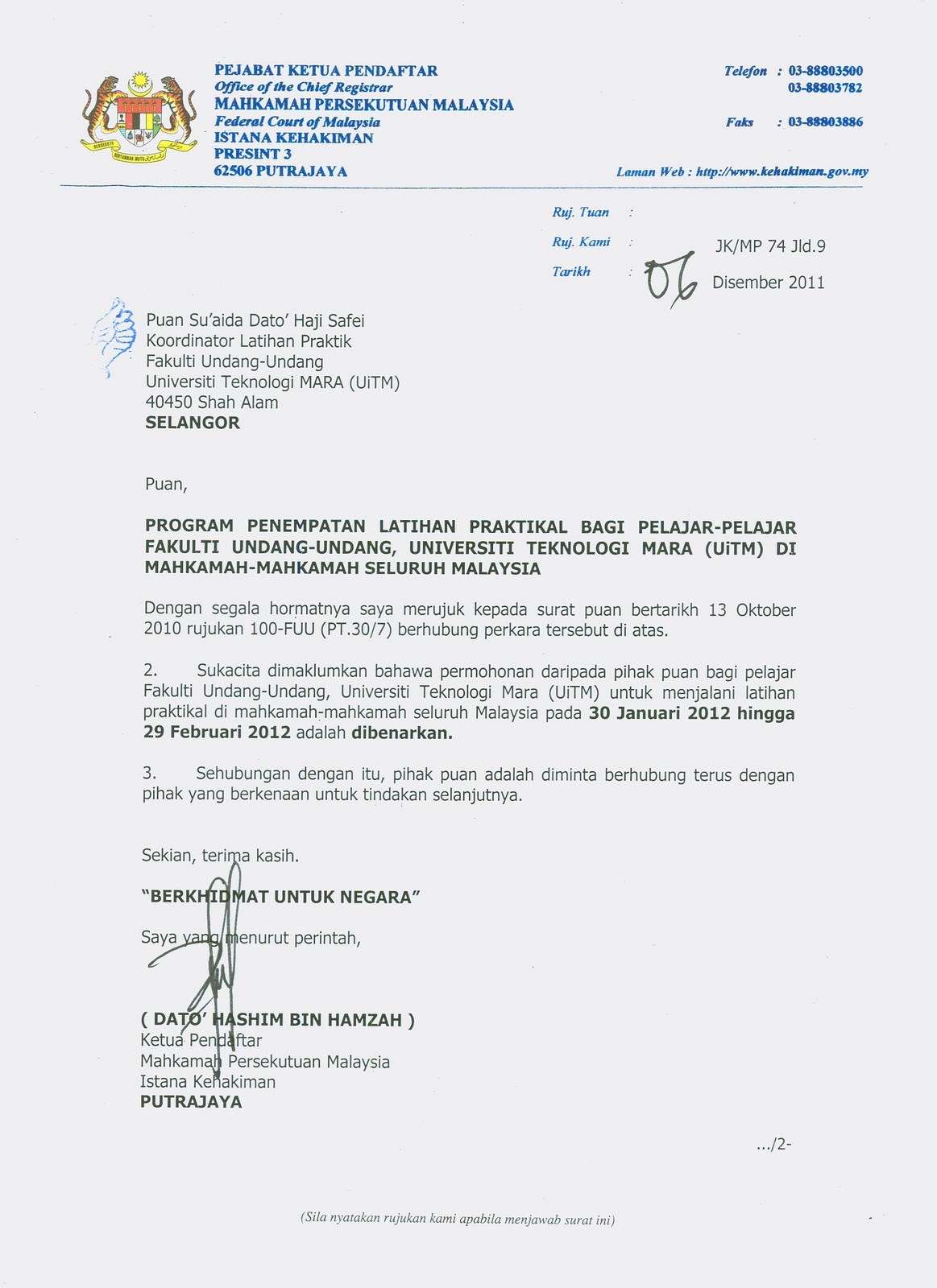 Contoh Surat Pengesahan Pekerja Dari Majikan