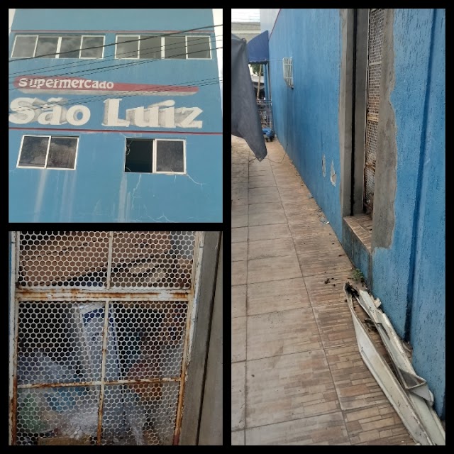 LADRÃO ARROMBA PORTA DE SUPERMERCADO ACHANDO QUE SAIRIA NA LOJA DE CELULARES