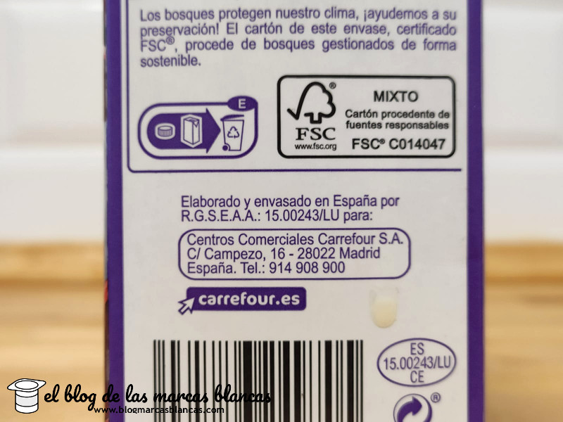 Fabricante de la Leche entera sin lactosa CARREFOUR - El Blog de las Marcas Blancas