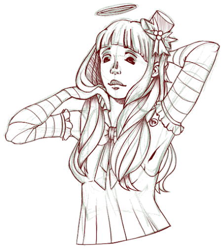 Gaiaonline sketch of Princess-Ophelia holiday 2020