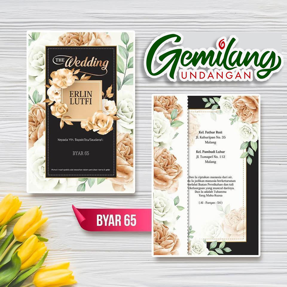 gemilang undangan Distributor Blangko Undangan pernikahan di Kulon Progo Yogyakarta dengan produk byar 65