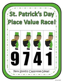 St. Patrick's Day Place Value Math Center Games