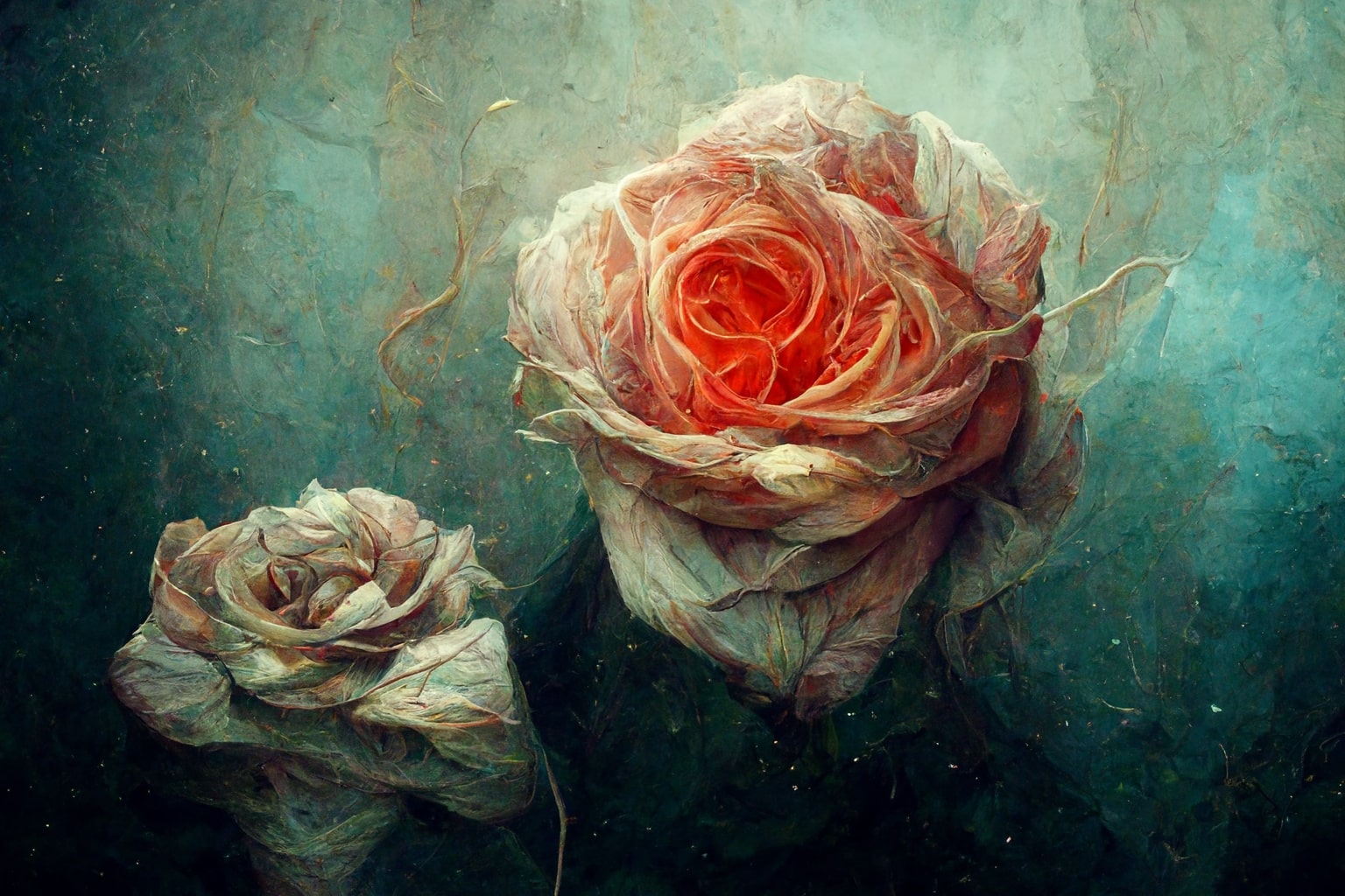 Bunga ros oleh Midjourney