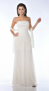 Ivory Strapless Chiffon Bridesmaids Dress