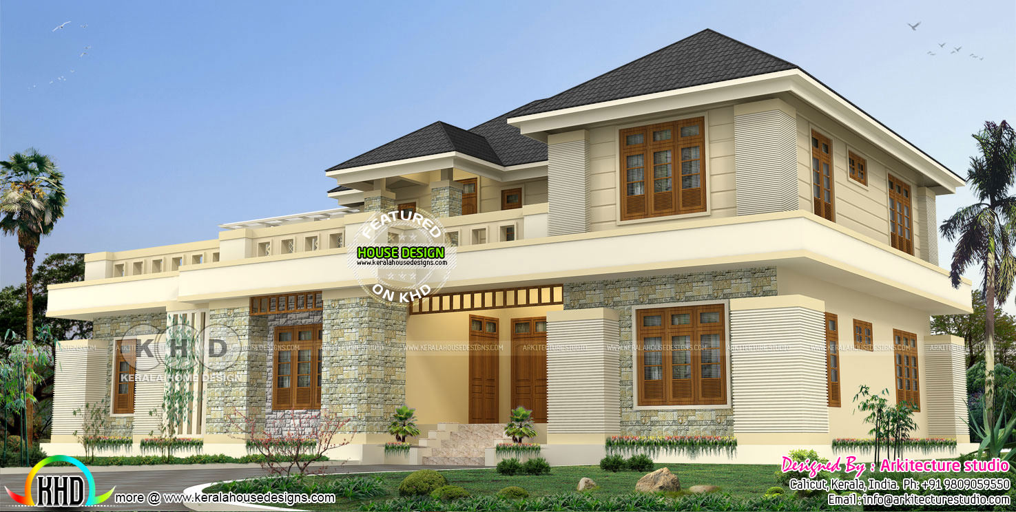  3500  square  feet  4 bedroom modern house  plan  Kerala home 