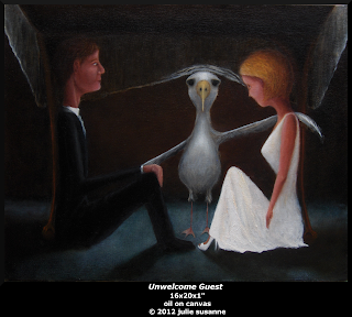 Unwelcome Guest- oil painting by julie susanne