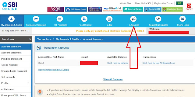 online debit card applying process