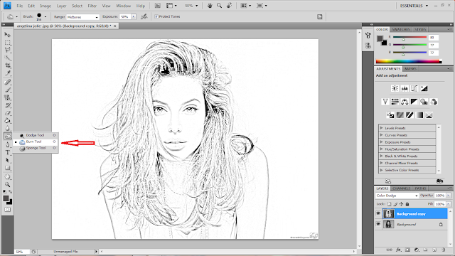 cara edit gambar berefek lukisan pensil tutorial photoshop