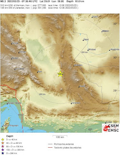 Cutremur moderat cu magnitudinea de 5,3-5,5 grade in Sud-Estul Iranului
