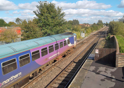 A passenger train setting off from Brigg railway station for Grimsby and Cleethorpes - pictured used on Nigel Fisher's Brigg Blog in December 2018