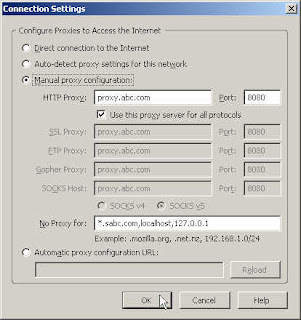 Proxy server settings