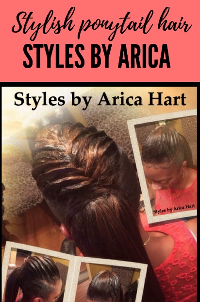 Black hair styles with lifted braid and ponytail