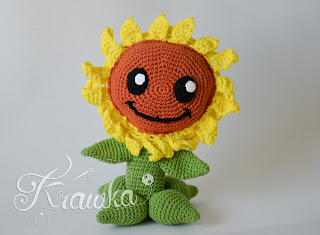 Krawka: Happy Sunflower pattern inspired game Plants vs Zombies by Krawka