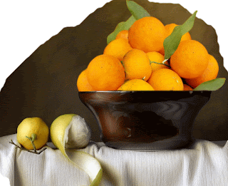 мандарины в горшке и лимоны