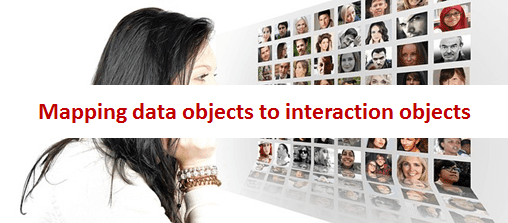Mapping data objects to interaction objects