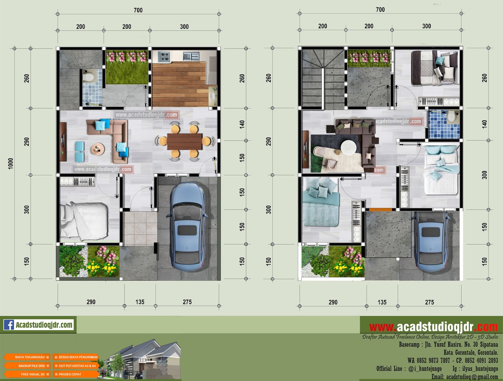 Desain Perumahan Town House Cimahi 7 X 10 Meter Jasa Desain Rumah