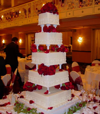 red wedding cake