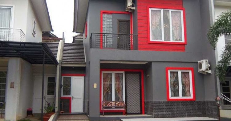 Kombinasi Terbaru  Warna  Cat  Merah Rumah Minimalis Tampak Depan